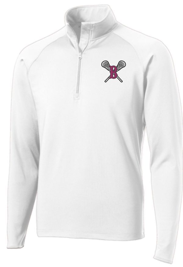 Ballard LAX Mens 1/2 zip pullover ST850 with a cartoon butterfly embroidered on the left chest.