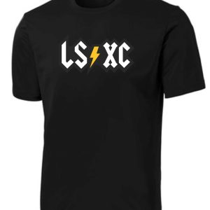 Black t-shirt with LS XC logo.