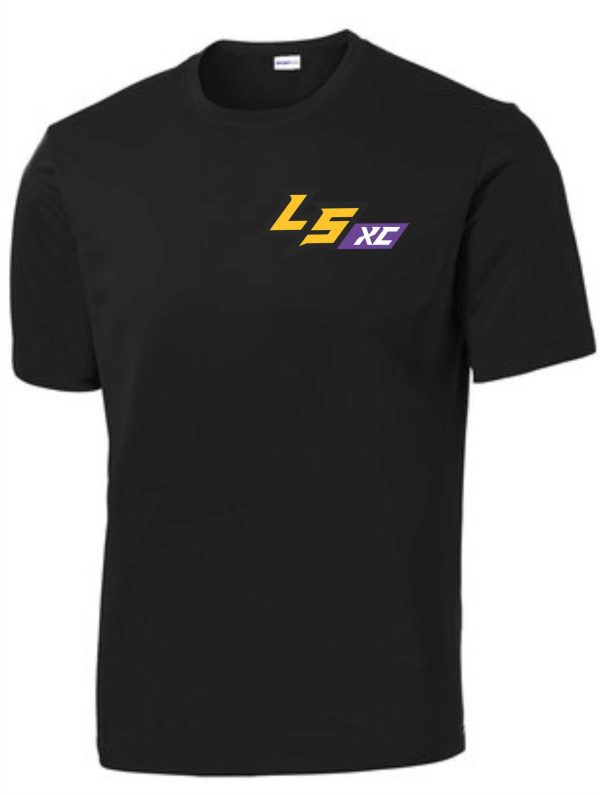 Black t-shirt with LS XC logo.