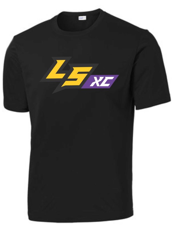 Black t-shirt with LS XC logo.