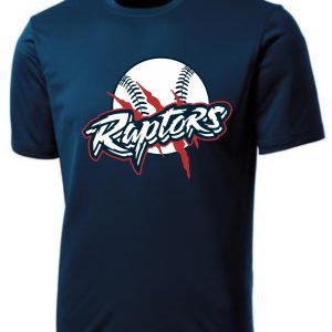 Navy blue t-shirt with baseball logo.