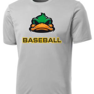 Gray t-shirt with a duck and "baseball"