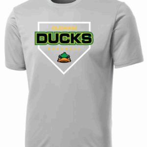 Grey t-shirt with Oldham Ducks logo.