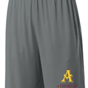 Grey athletic shorts with "Atherton Tennis" logo.