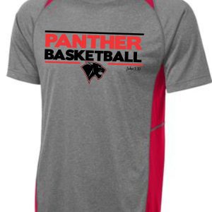 Heart For Christ Basketball Colorblock T ST361 with "panther basketball" logo and a panther graphic on the front.