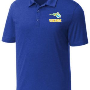 Blue Vikings polo shirt with logo.