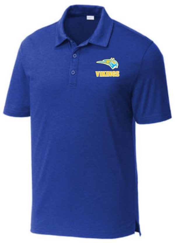 Blue Vikings polo shirt with logo.