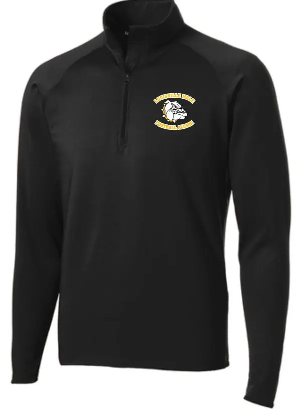 Black long-sleeve shirt with football alumni logo.