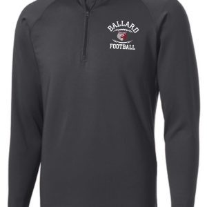 Ballard Football Mens 1/2 zip pullover ST850 with "ballard football" logo on the left chest, featuring a football and helmet design.