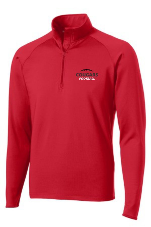 Red Cougars football quarter zip jacket.