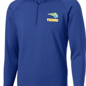 Blue Vikings quarter-zip pullover sweatshirt.