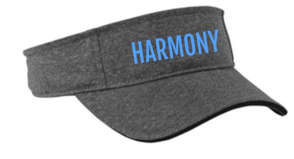 Gray Harmony XC Graphite visor STC45 with the word "harmony" printed in capital letters across the front.