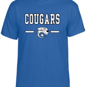 Blue t-shirt with Cougars logo.