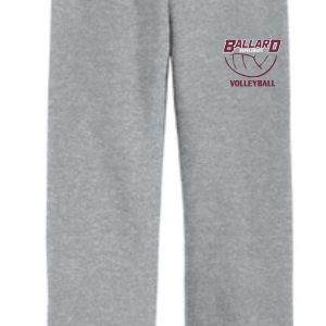 Ballard Volleyball Sport Gray spirit sweatpants G184 with "ballard volleyball" logo printed on the left thigh.