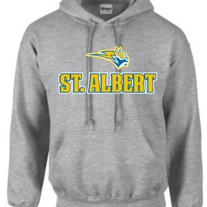 St. Albert gray hoodie with logo