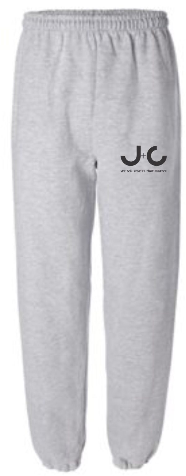 Gray sweatpants with J+C logo.