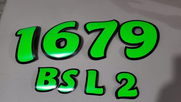 Green and black numbers 1679 BSL2.