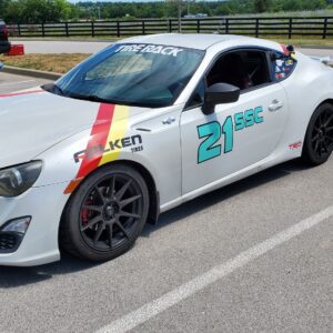 White Toyota 86 race car with Falken tires.