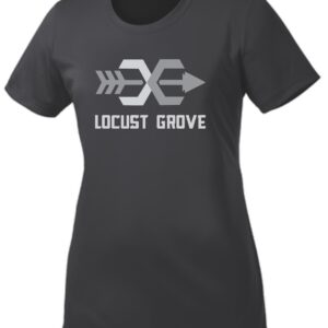 Black t-shirt with Locust Grove logo.