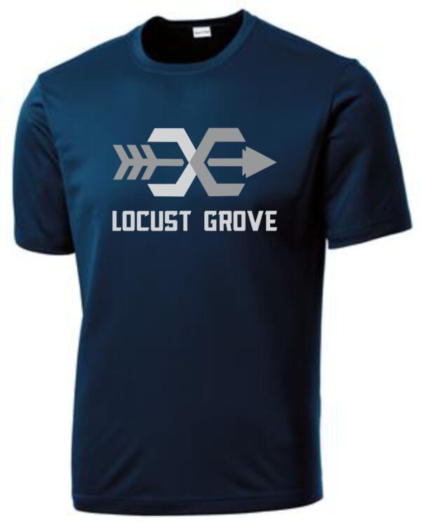 Navy blue t-shirt with Locust Grove logo.