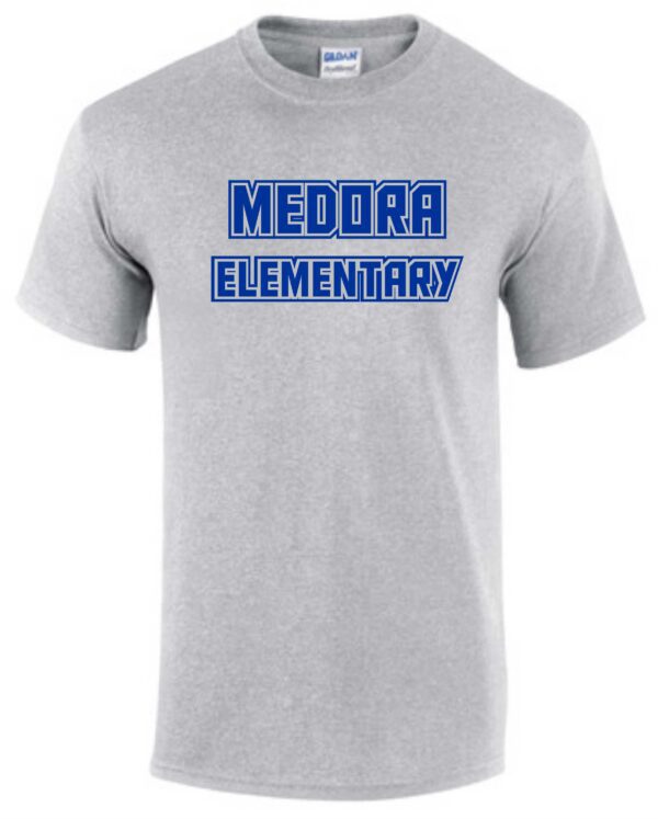 Gray t-shirt with Medora Elementary logo.