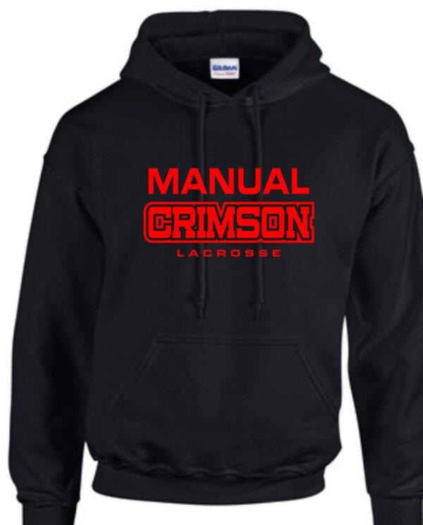 Black Manual Crimson Lacrosse hoodie.