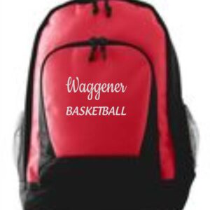 Red backpack with Waggener Basketball