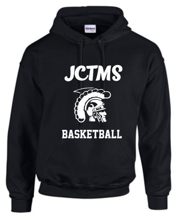 Black hoodie with JCTMS basketball logo.