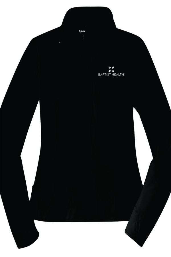 Black long-sleeve shirt with Baptist Health logo.