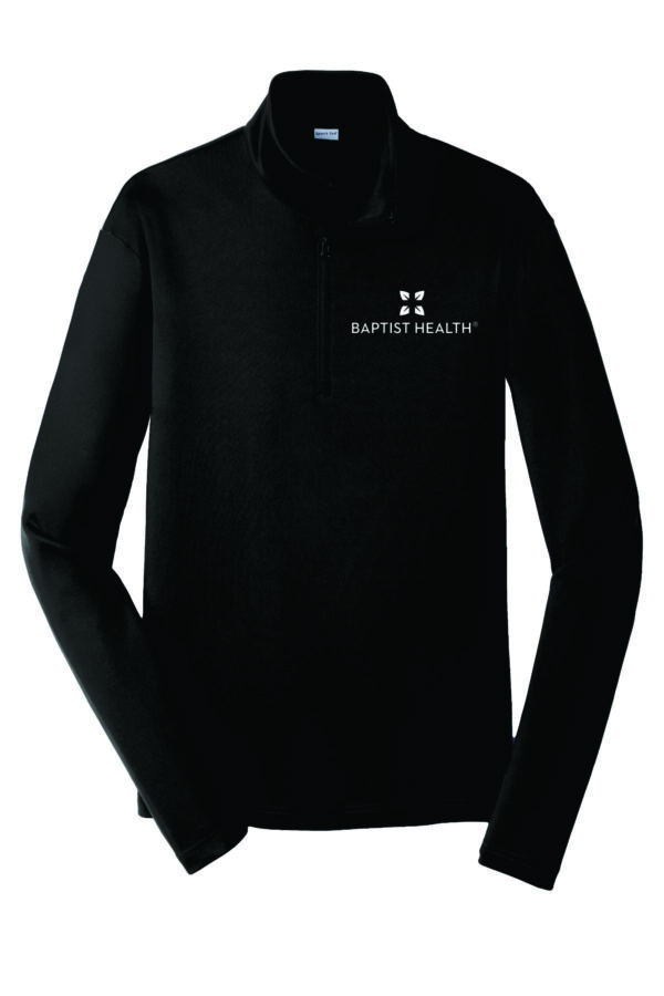 Black long-sleeve shirt with Baptist Health logo.