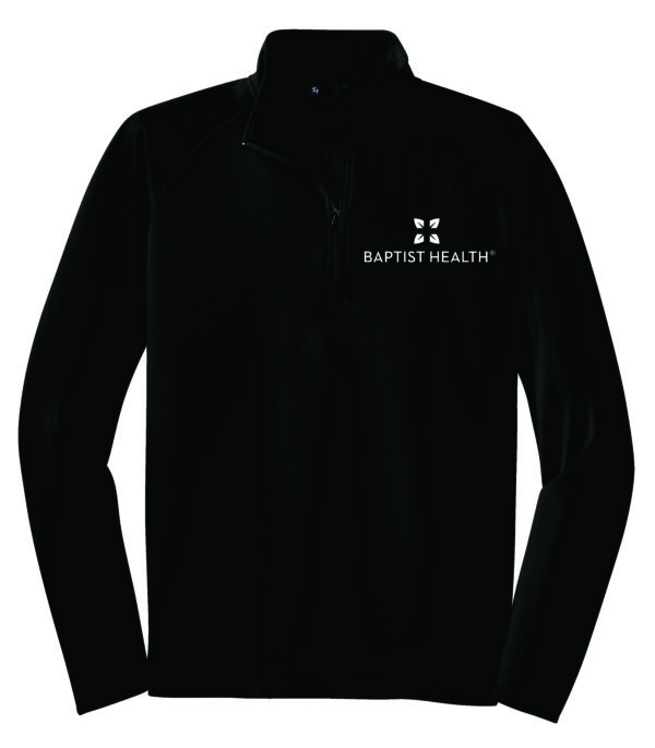 Black long-sleeve shirt with Baptist Health logo.