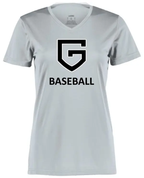 Light grey baseball jersey with G logo.