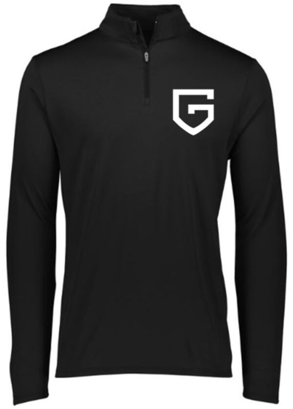 Black long-sleeve shirt with a white "G" logo.