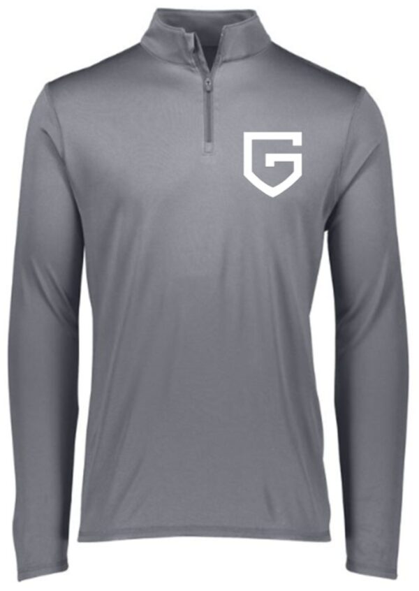 Grey long-sleeve shirt with a white G logo.