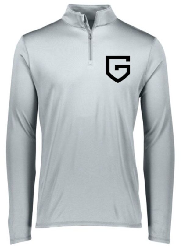 Light gray long-sleeve shirt with G logo.