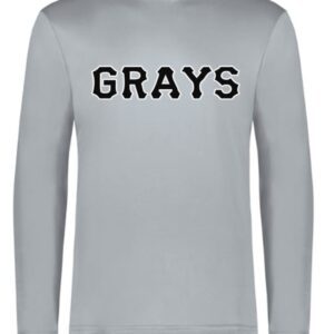 Gray long-sleeve shirt with Grays logo.