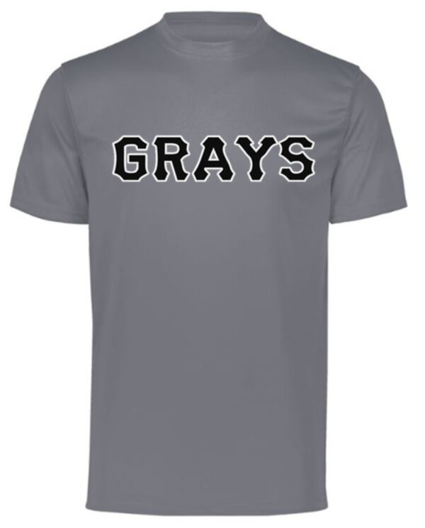 Gray t-shirt with "Grays" in black.