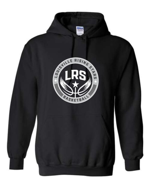 Black hoodie with Louisville Rising Stars logo.