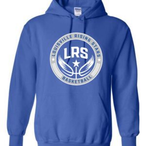 Blue hoodie with Louisville Rising Stars logo.