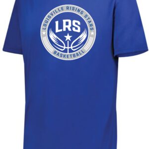 Blue t-shirt with Louisville Rising Stars logo.