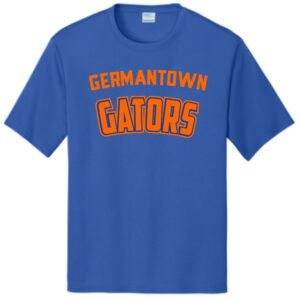 Blue t-shirt with "Germantown Gators" logo.