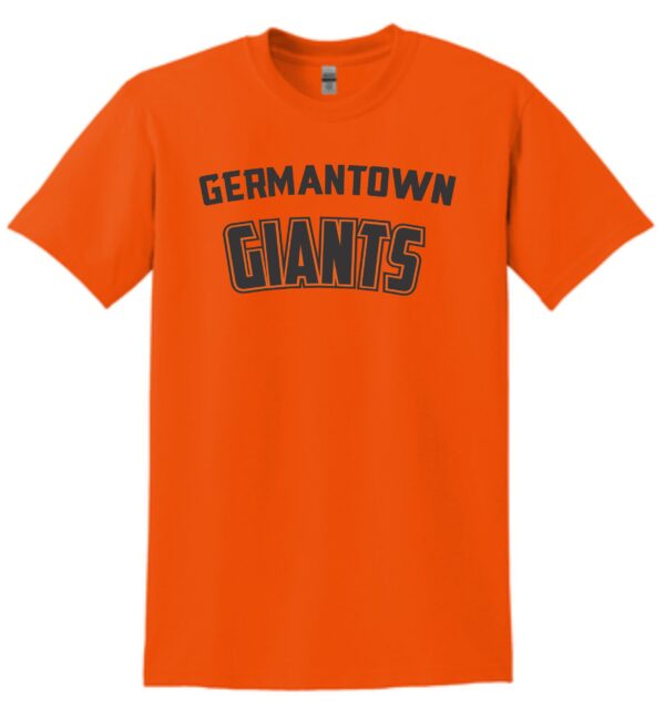 Orange t-shirt with "Germantown Giants" logo.