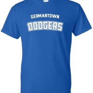 Blue t-shirt with Germantown Dodgers logo.
