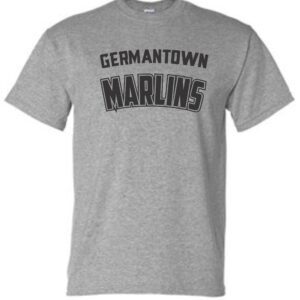 Grey t-shirt with Germantown Marlins logo.