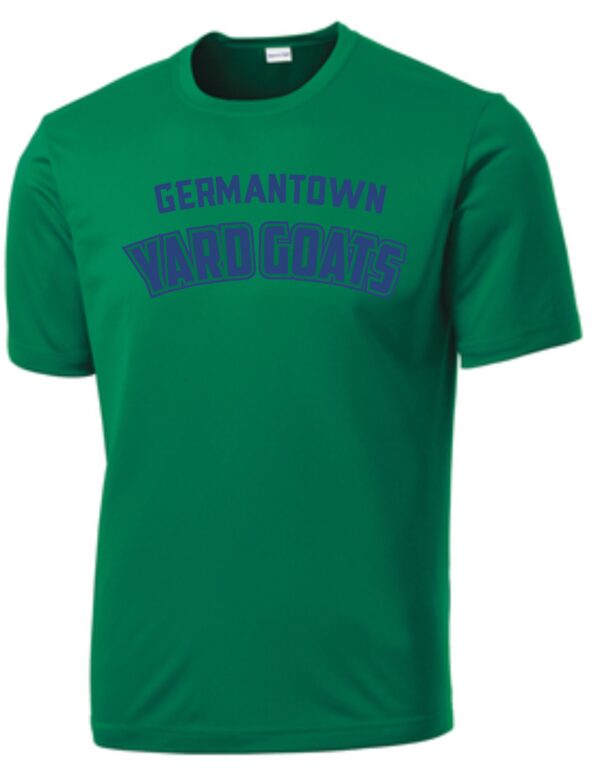 Green t-shirt with "Germantown Ward Goats" logo.