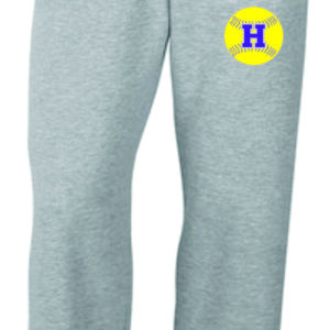 Gray sweatpants with softball "H" logo