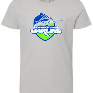 Gray t-shirt with Brownsboro Farm Marlins logo.