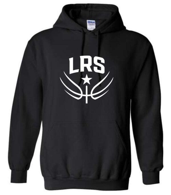 Black hoodie with LRS basketball logo.