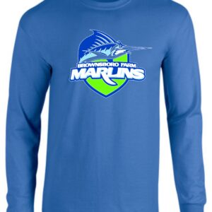 Blue long-sleeve shirt with Marlins logo.
