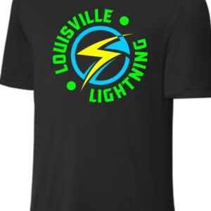 Black t-shirt with Louisville Lightning logo.